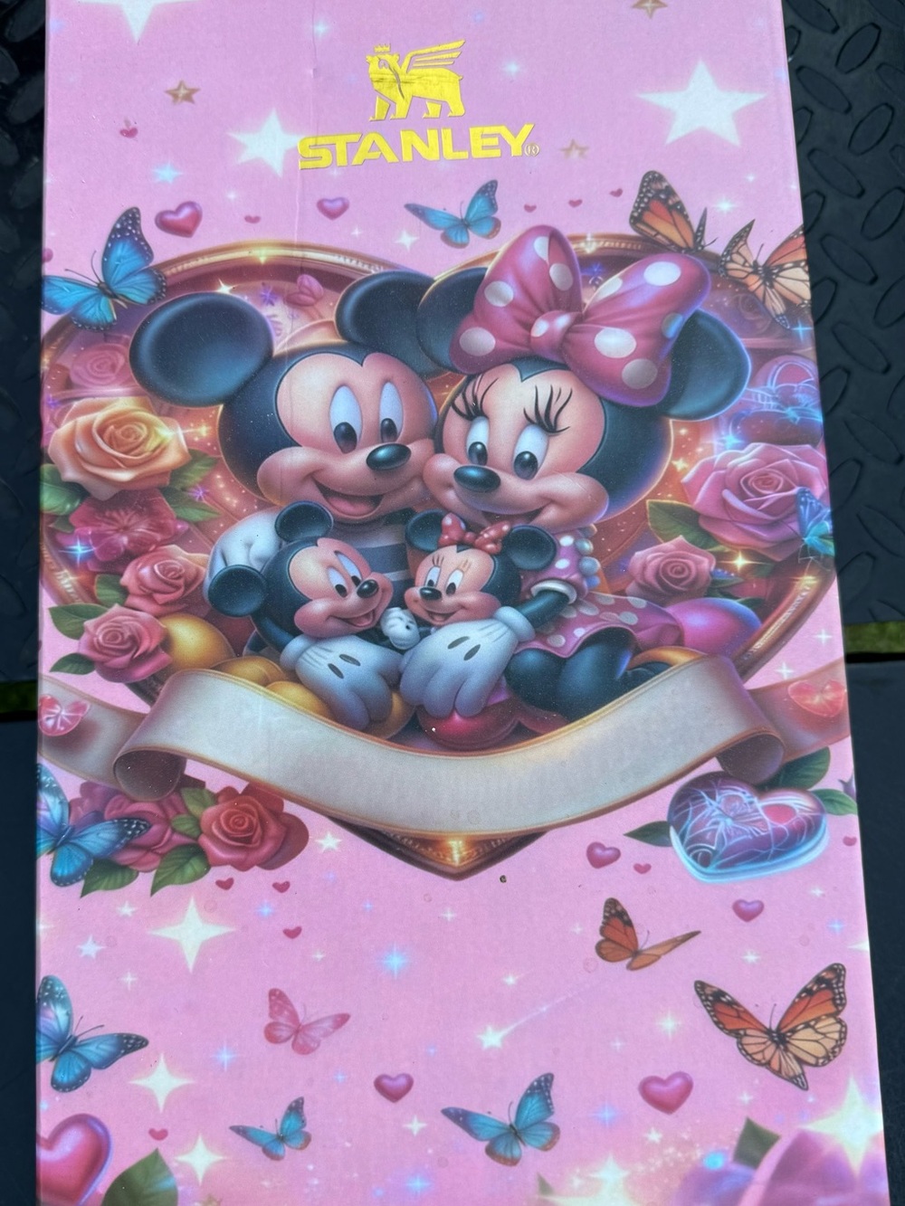 Stanley Mickey & Minnie with dust bag, straw topper and box